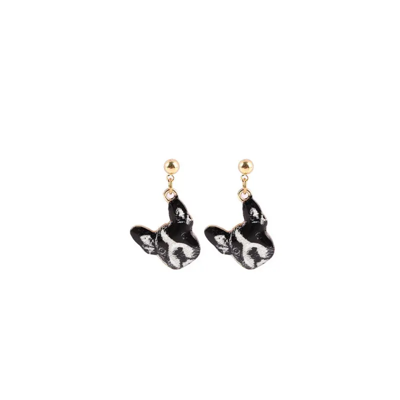 Black Earrings Dog Sweetly Hanging Dog Punk Earrings Oeh010 1