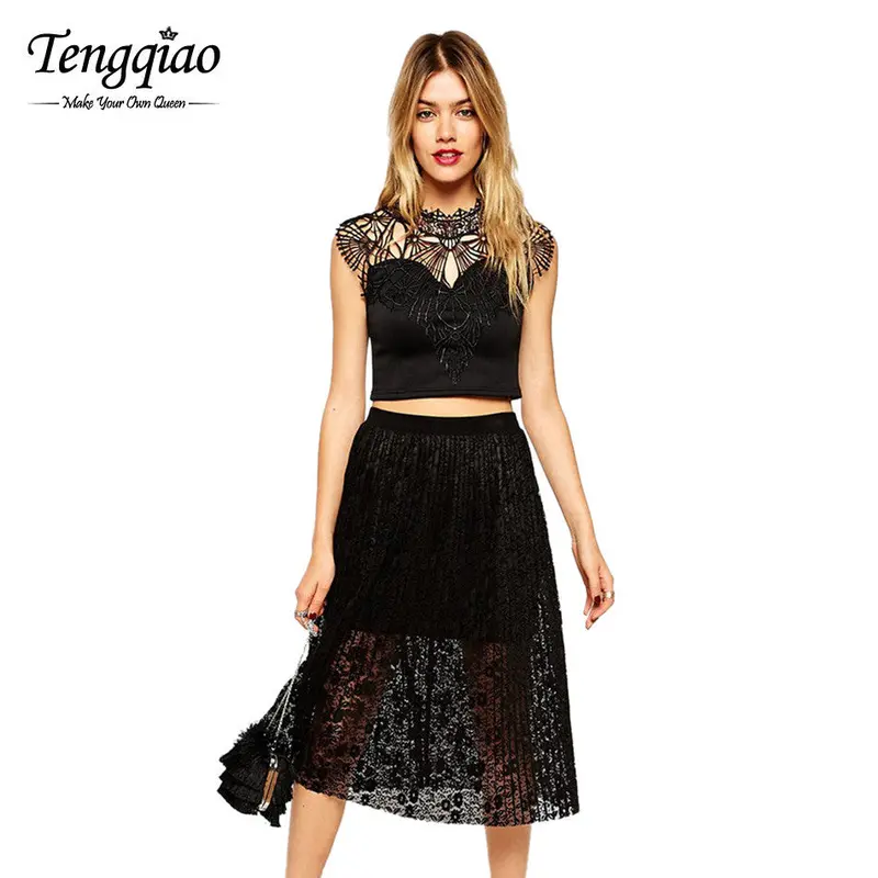 Black Lace Two Piece Dress Set Knee Length A Line Elegant Lace Dresses Elegant Black Dresses With Lace 2