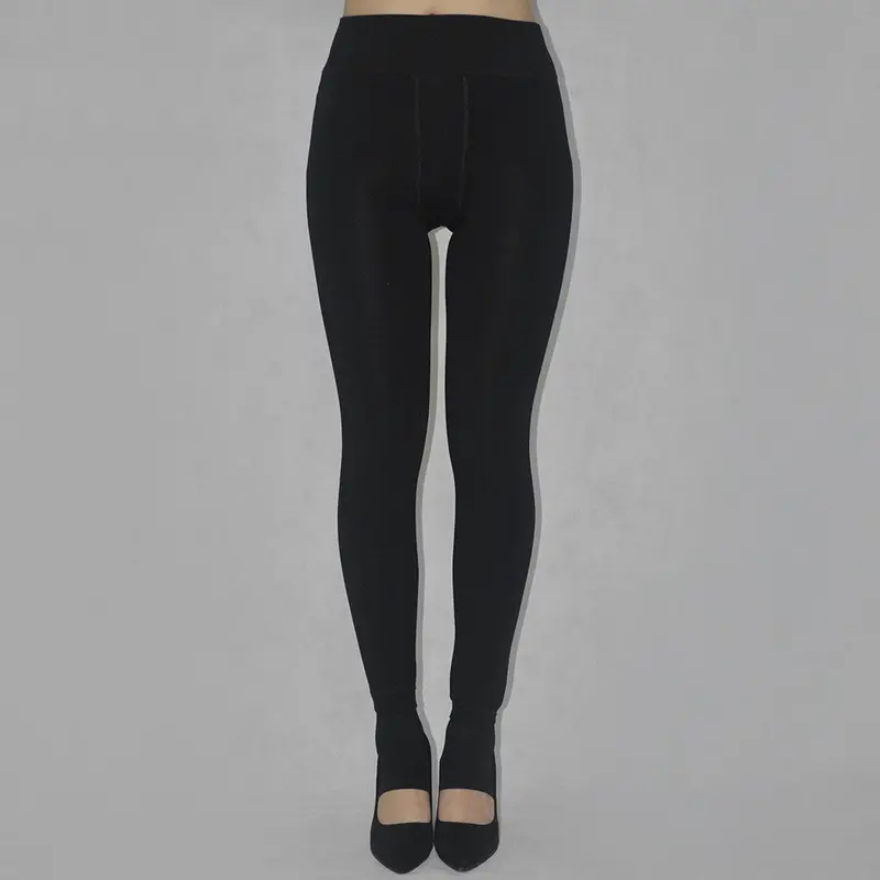Black Leggings Bamboo Charcoal Fibercasual High Elastic Thicken Ultra Warm Pants Leggings 1