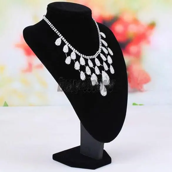 Black Mannequin Necklace Jewelry Pendant Display Stand Bust Holder Show 1