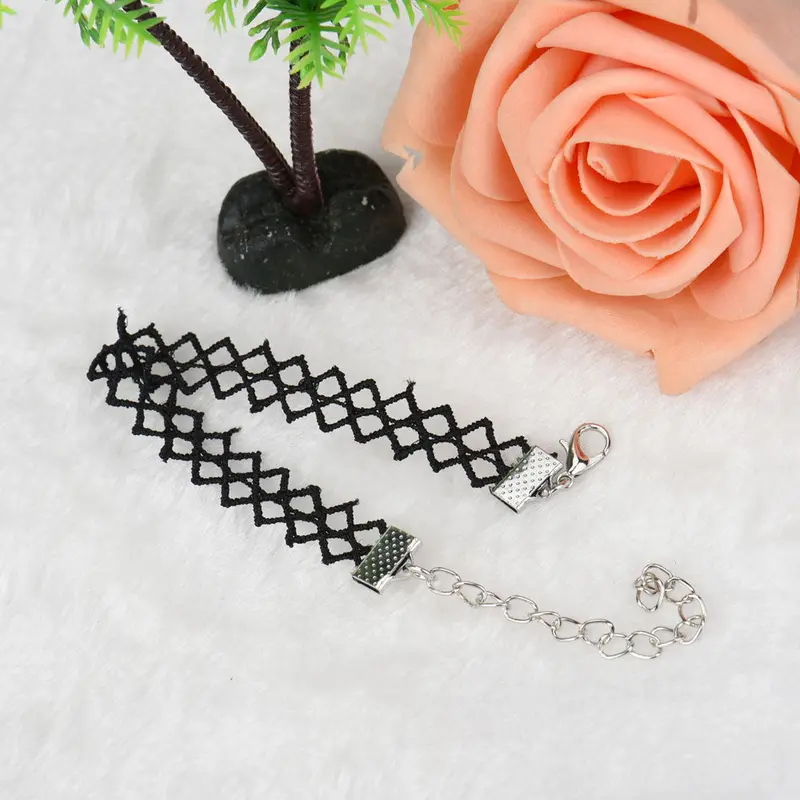 Black Necklace Elegant Personalized Chic Lace Bracelet Wave Tattoo Necklace Women Feida 1