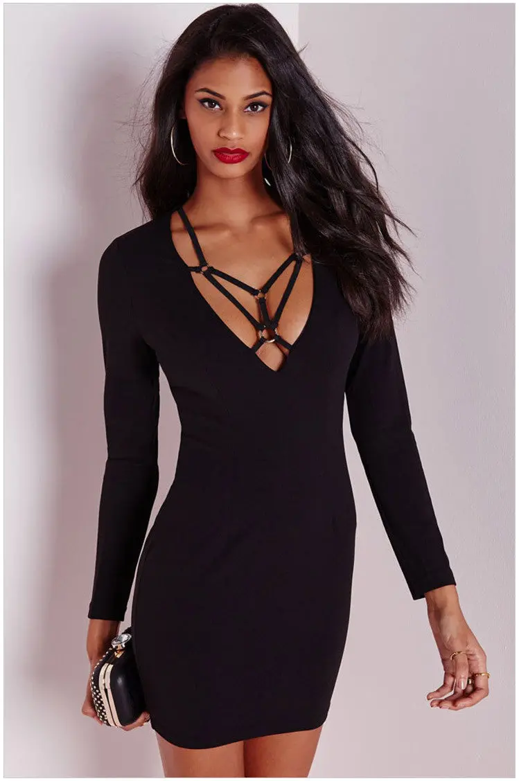 Black Pencil Sexy Dress Bodycon Party Night Tight Dresses Short Zipper Back Tight Sexy Club Mini Dress Slim 1