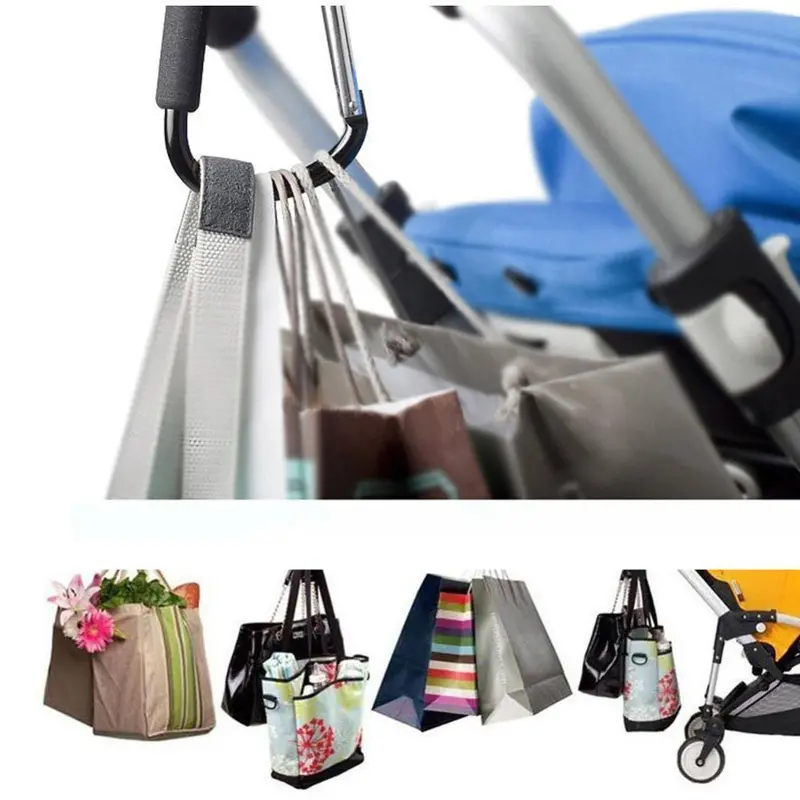 Black Pram Hook Baby Comfort Stroller Hooks Shopping Bag Clip Baby Carriage Hook Pram Pushchair Hanger Hanging Carrier Holder 1