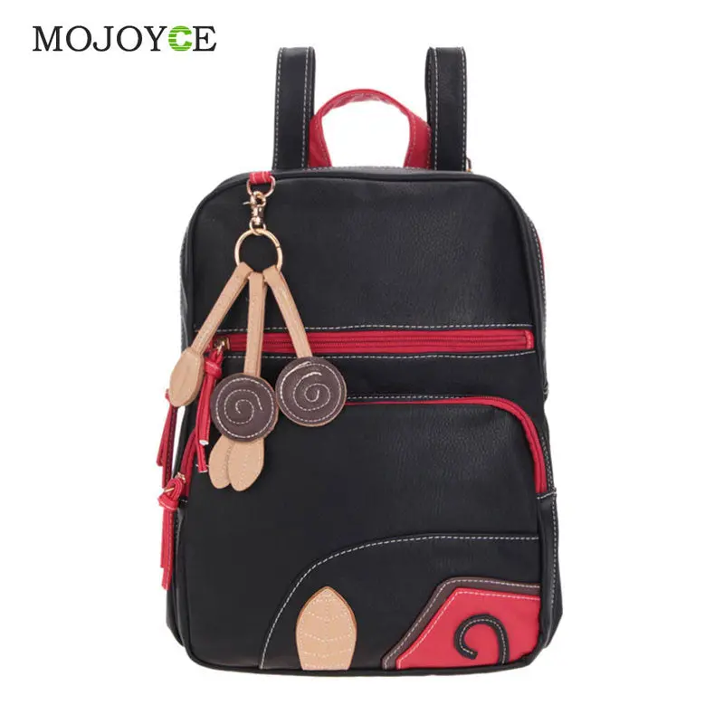 Black Red Women Bag Pu Leather Backpack New Material School Bags For Teenagers Backpacks For Teenage Girls Mochila 1