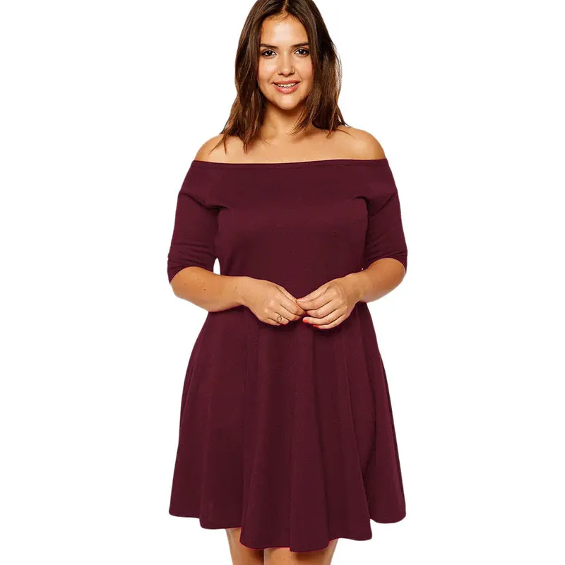 Black Royal Blue Wine Red Dress Plus Size Dress With Sleeve Xxxl Dress Big Size Vestido Plus Size Casual 7