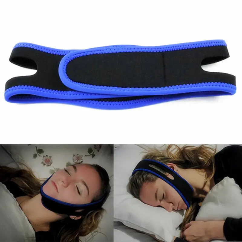 Black Snore Belt Stop Snoring Sleep Apnea Chin Support Strap For Woman Man Care Sleeping Tools 1