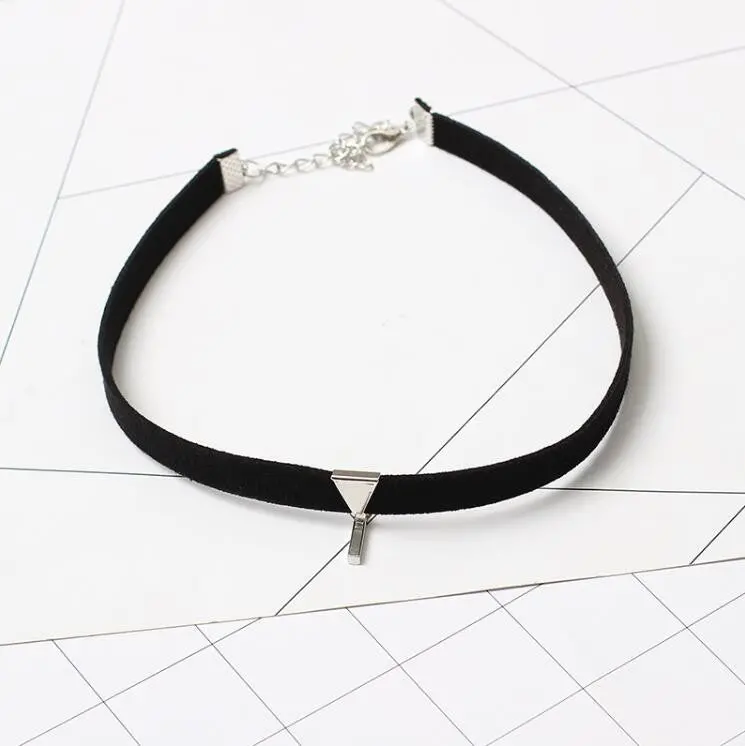 Black Velvet Suede Choker Bar Pendant Necklace Wedding Gift Psxl067 2