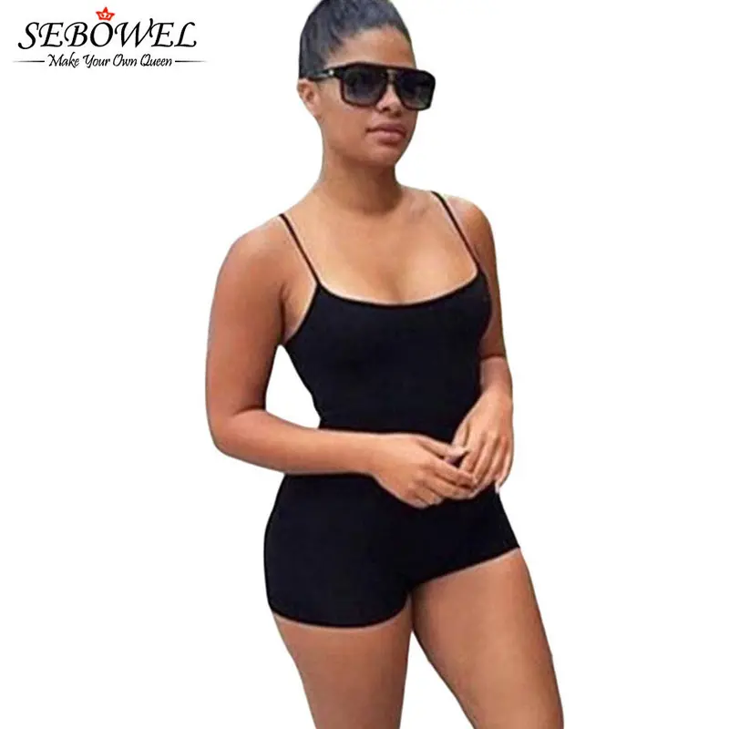 Blackpurplewhite Bodycon Rompers Jumpsuit Shorts With Strap Backless Playsuit Overalls 64035 4