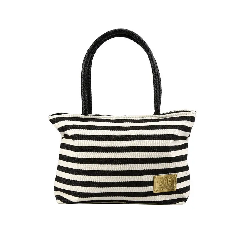 Blackwhite Women Bag Shoulder Bags Women Messenger Stripe Canvas Zipper Vintage All-Match Hbag 2