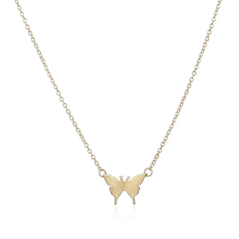 Bling Necklace Jewelry Butterfly Pendant Necklaces Simple Animal Long Necklace 10Pcs-N169 1