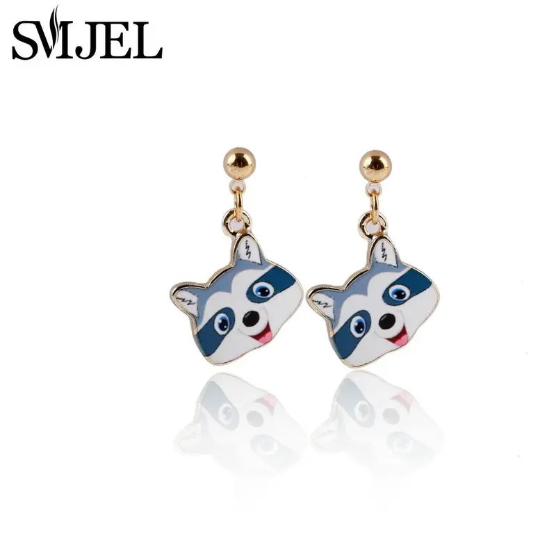 Blue Fox Earrings 3D Animal Earrings Party Wedding Gift Oeh021 2