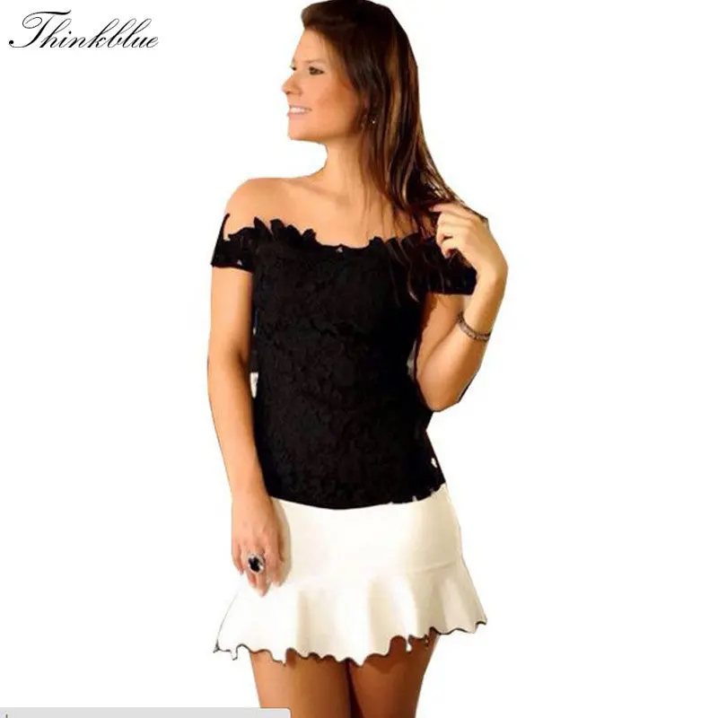 Blusa Feminina Sexy Black Lace Crochet Women Blouses Mesh Patchwork Blusas Shirt Women Plus Size Women Tops Camisa 1