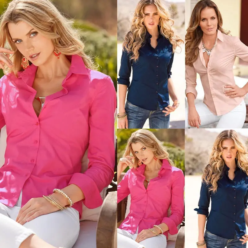 Blusas Femininas Feminino Womens Ladies Long Sleeve Cotton Casual Blouse Women's Shirt Tops Shirts Women 3