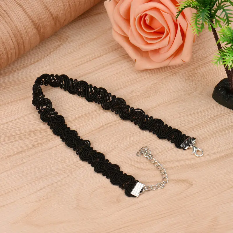 Bobbin Lace Necklace Trendy Jewelry Elegant Lace Velvet Choker Necklace For Women Girls Feida 1