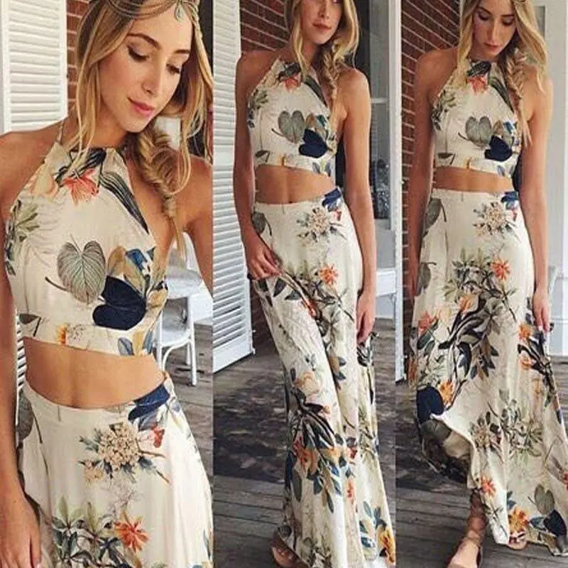 Bodycon Sexy Club Party Dress Women Dresses Vestidos De Fiesta Long Boho Halterneck Long Maxi Dress Beach Dress 1
