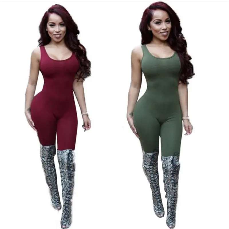 Bodycon Sexy Jumpsuit Club Jumpsuit Bodysuit Backless Tight Women Romper Sleeveless Rompers Womens Jumpsuit Plus Size 5
