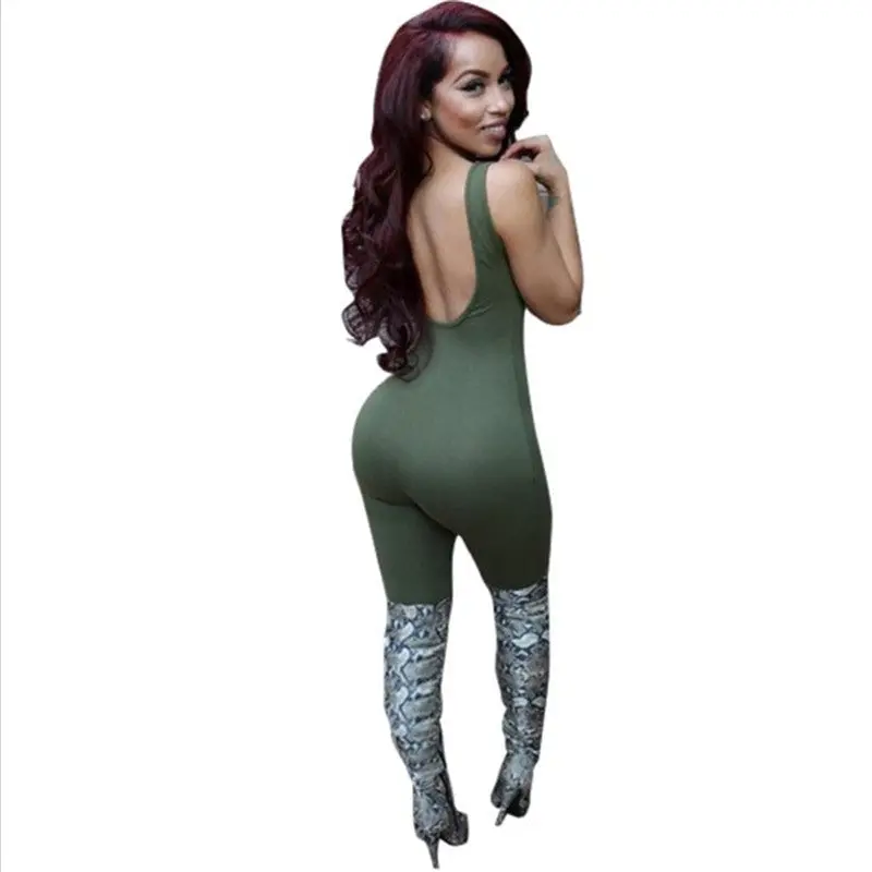 Bodycon Sexy Jumpsuit Club Jumpsuit Bodysuit Backless Tight Women Romper Sleeveless Rompers Womens Jumpsuit Plus Size 7