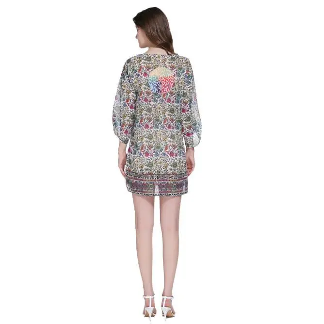 Bohemia Digital Printing Bathing Suit Swimwear Beach Dress Chiffon Dress Feida 4