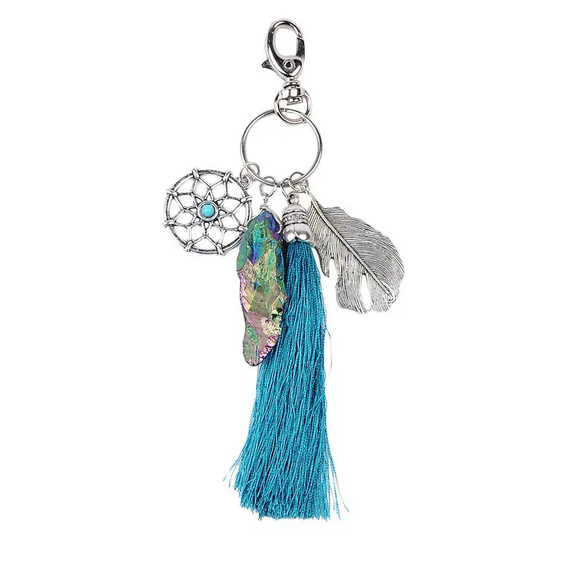 Bohemia Keychain Dreamcatcher Tassel Key Holder Bag Plush Key Ring Car Key Small Pendant Best Friends Cool Gift 1