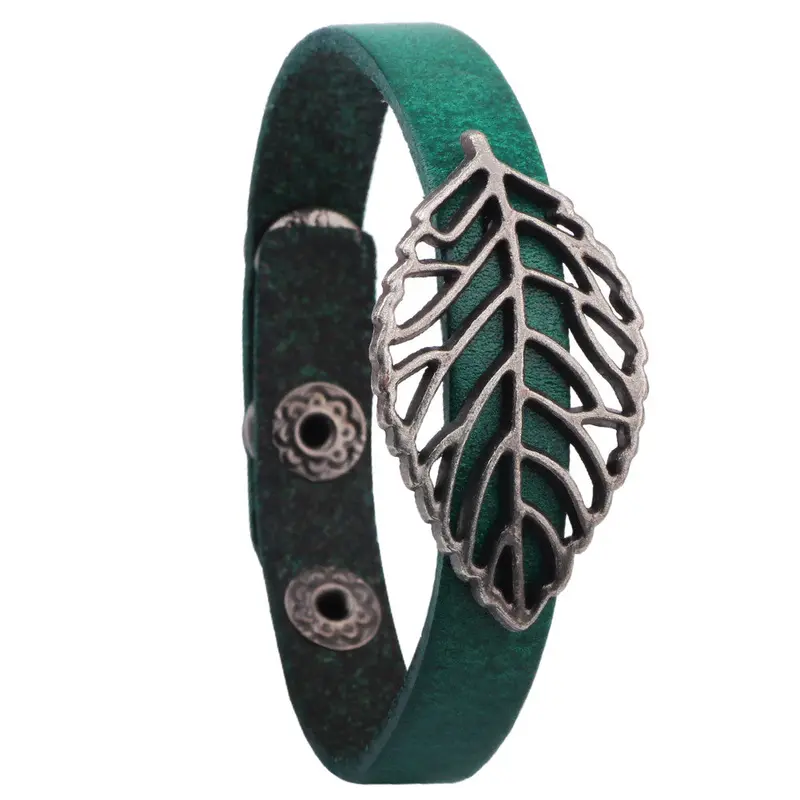Bohemia Leather Ethnic Tribal Hand-Woven Pendant Bracelet Unisex Braided Leather Charm Bracelet Bangles Wristband 1