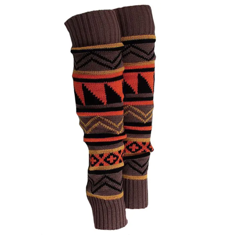 Bohemia Women Ladies Crochet Boot Cuffs Long Knit Boot Socks Leg Warmers Fall Boots Toppers Mixed Color Gaiters 2