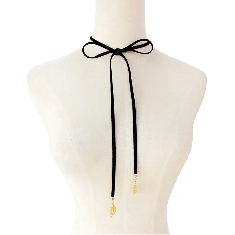 Bohemia Women Necklace Lacing Bow Rope Chain Necklaces Collar Choker Jewelry Gift For Girl 1