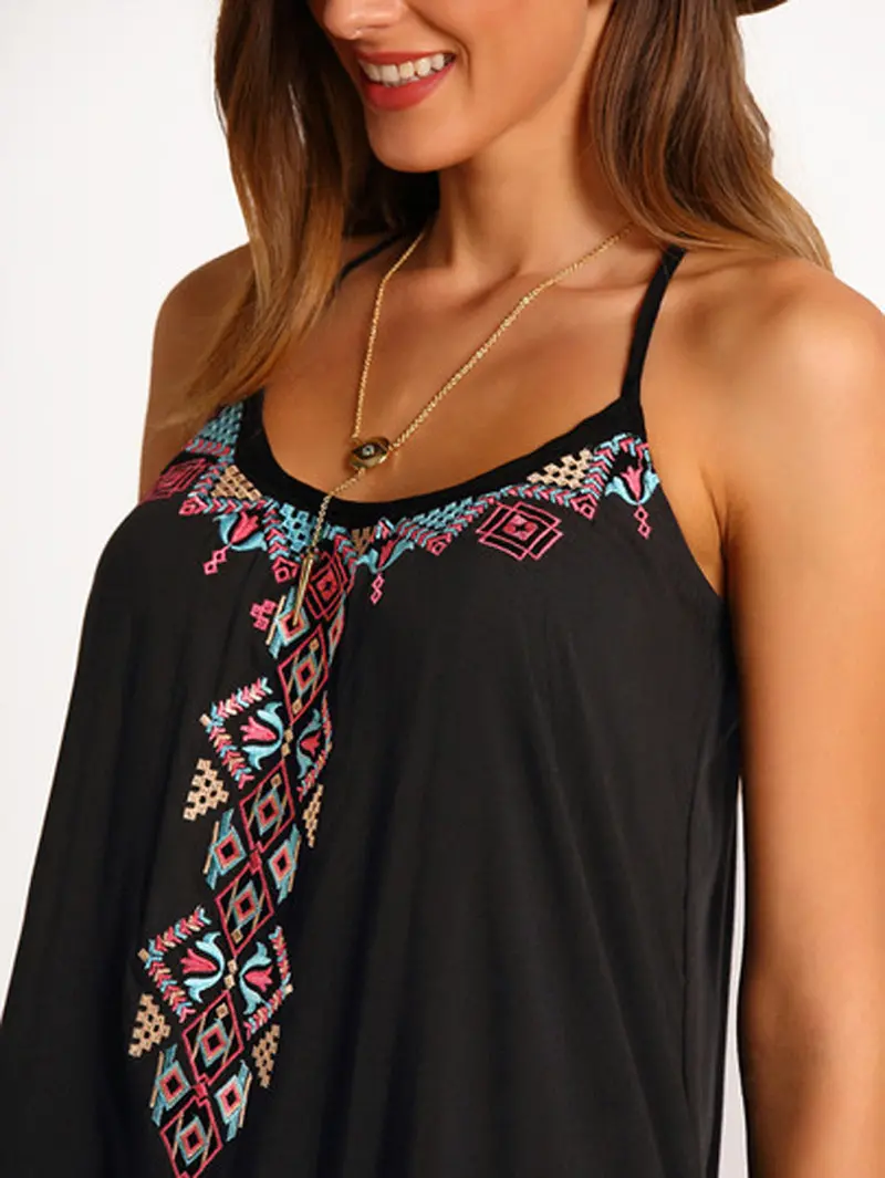 Bohemian Boho Sexy Women Sleeveless Party Beach Short Mini Dress Robe Feida 3
