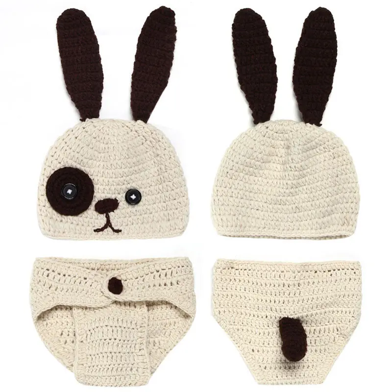 Born Baby Clothing Cute Infant Knitted Rabbit Costume St Hmade Crochet Pography Props Po Tools 1