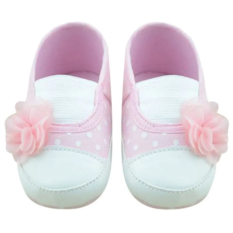 Born Baby Infant Toddler Girl First Walkers Shoes Princess Mary Jane Flower Inner Polka Dot Footwear Crib Babe Anti-Slip 1