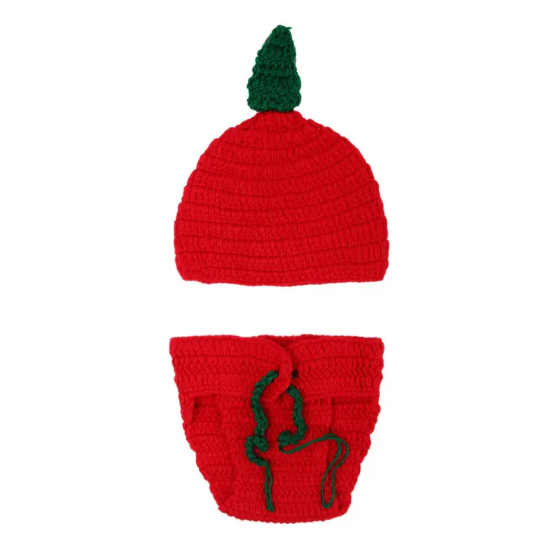 Born Baby Pography Props Infant Crochet Knitted Costume Hat Pants Christmas Gift 1