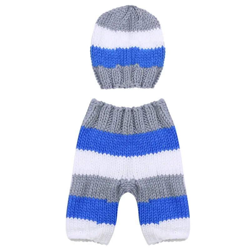 Born Po Props Baby Girls Boys Hat Pant Crochet Knit Costume Po Pography Prop Outfits 1