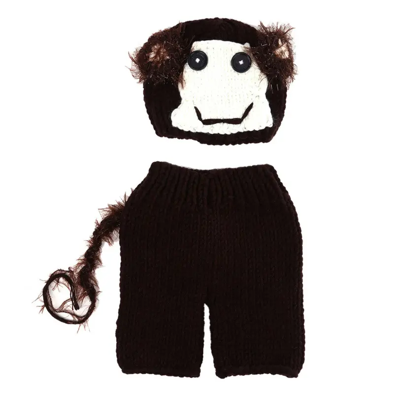 Born Pography Props Accessories Infant Toddler Monkey Costume 0-4 Month Baby Po Props Studio Shoot 1