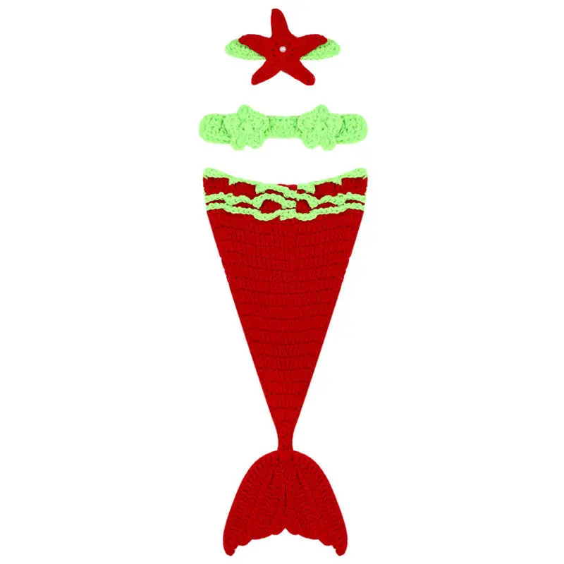 Born Pography Props Animals Innt Mermaid Crochet Baby Clothes Costume Baby Pography Prop Red 1