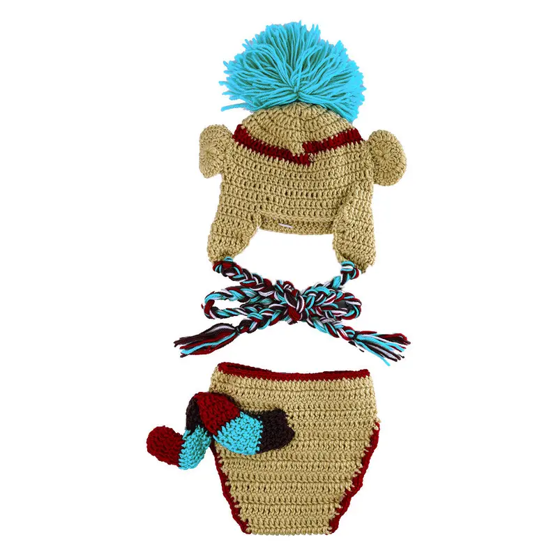 Born Pography Props Crochet Baby Baby Po Props Costume Born Knitted Monkey Animal Clothes 1