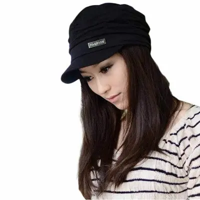 Bouffancy Army Cap Flat Top Hat Student Hat Vintage Women Girls Caps 1