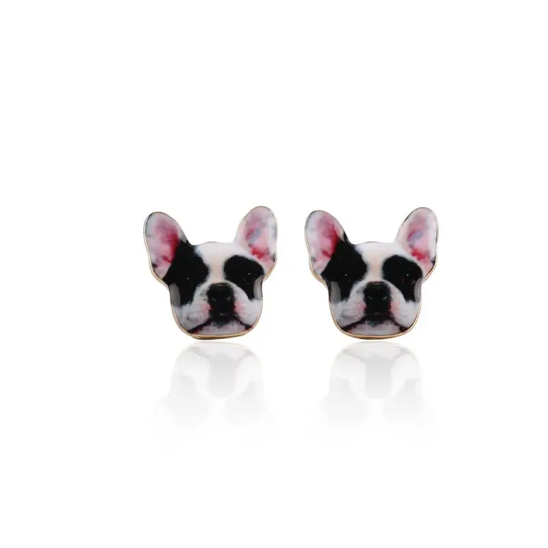 Boxer Post Dog Stud Earrings In Enamel Animal Pet Jewelry Love Gift Idea Oed069 1