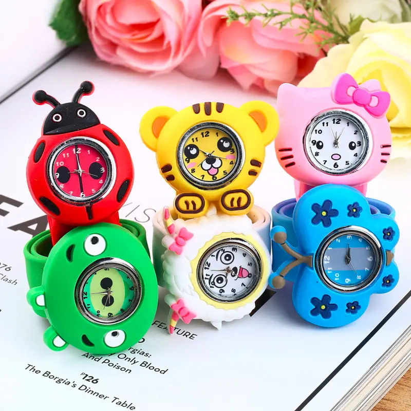 Boys Girls Childrenanimal Slap Snap On Silicone Wrist Watch Kids Gift Est 1