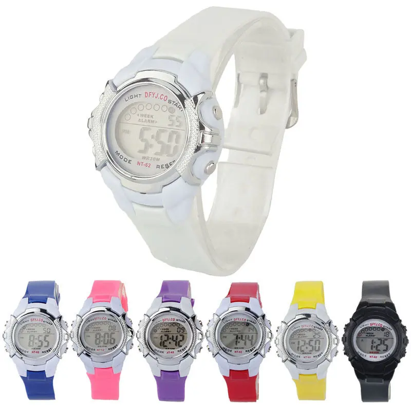 Boys Girls Digital Wrist Watches Silicone Relojs Children Led Quartz Alarm Date Sports Wrist Watch 1