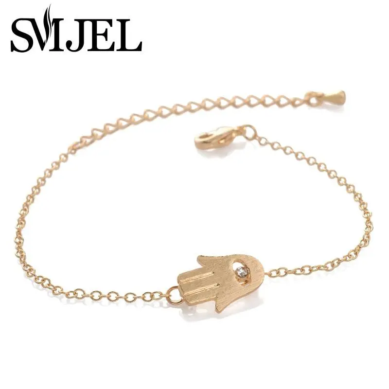 Bracelet 18K Gold Plated Hamsa Chain Bracelets Crystal Bracelets Party Gifts B008 2