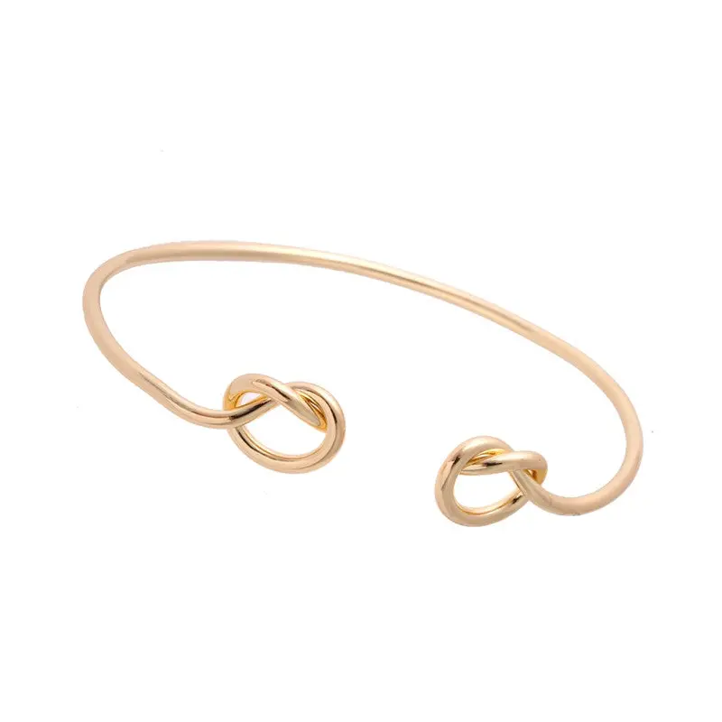 Bracelet Heart Knot Bracelet Stack Bangle Cuff Adjustable Cuff Gold Plated Bridesmaid Gift 10Pcs-G019 1