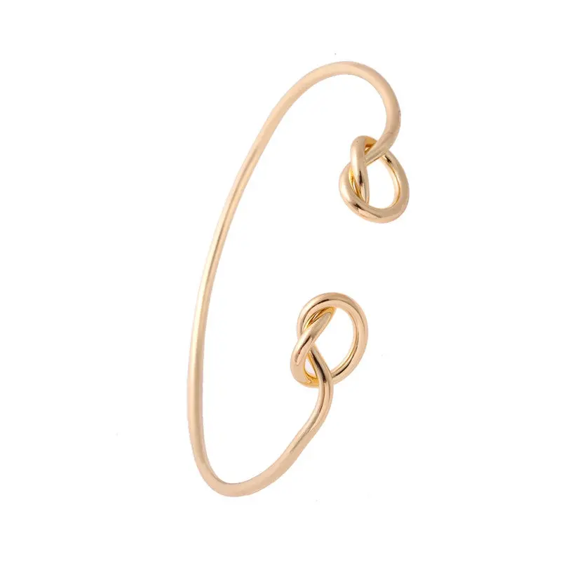 Bracelet Heart Knot Bracelet Stack Bangle Cuff Adjustable Cuff Gold Plated Bridesmaid Gift 10Pcs-G019 2