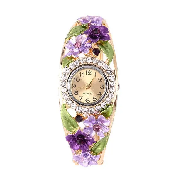 Bracelet Lady Quartz Wrist Watches 5 Color Optional Flower Shape 4