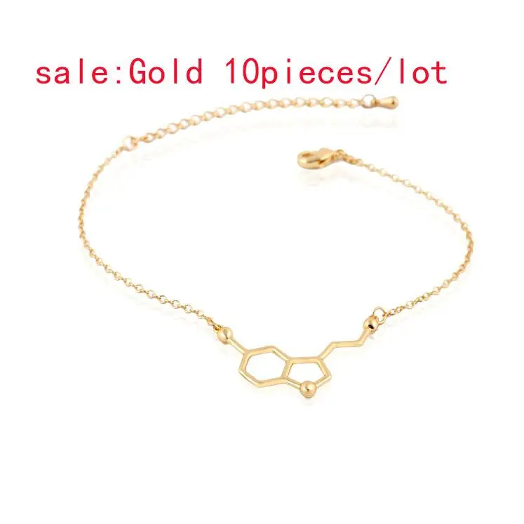 Bracelet Serotonin Molecule Chain Link Bracelet Chemical Structure Charm Bracelet 10Pcs30pc-B035 1