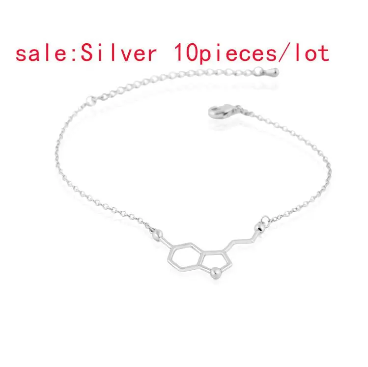 Bracelet Serotonin Molecule Chain Link Bracelet Chemical Structure Charm Bracelet 10Pcs30pc-B035 3