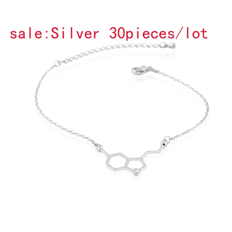 Bracelet Serotonin Molecule Chain Link Bracelet Chemical Structure Charm Bracelet 10Pcs30pc-B035 4