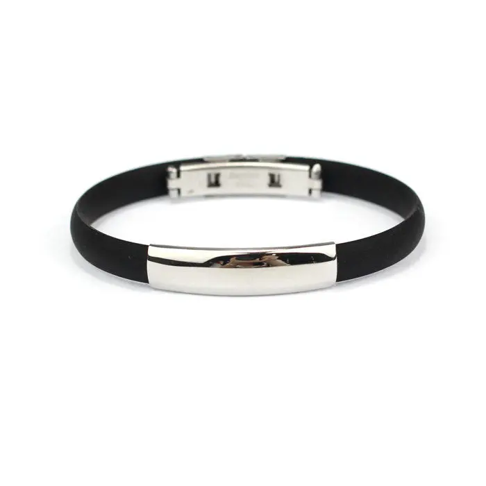 Bracelet Stainless Steel Cuff Silicone Bangle Hand Chain Men"S Jewelry & Feida 1