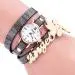 Bracelet Watch Gold Women Relogio Feminino Dancers Pattern Rhinestone Crystal Pu Leather Strap Dress Clock 1