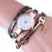 Bracelet Watch Women Dress Gold Crystal Quartz Wristwatches Pu Leather Rhinestone Analog Watches Relogio 1