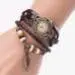 Bracelet Watch Women Girl Vintage Design Leaf Pendant Analog Pu Leather Strap Elegant Quartz Watches Relogio 1