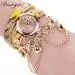 Bracelet Watch Women Luxury Heart Pendant Rhinestone Crystal Relogio Feminino Dress Clock 5